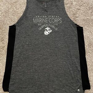 Champion Marine Corps Gray and Black Activewear Tank Top